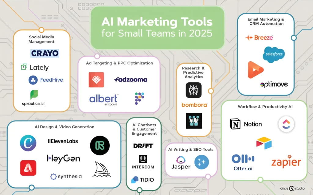 ai marketing tools for social media, seo, content creation, and automation